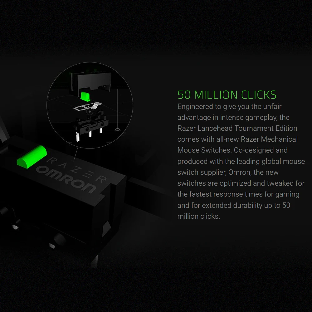 razer Lancehead турнирный выпуск Проводная игровая мышь 16000 точек на дюйм 5 г Оптический сенсор левый и правый обе руки игровой мышь