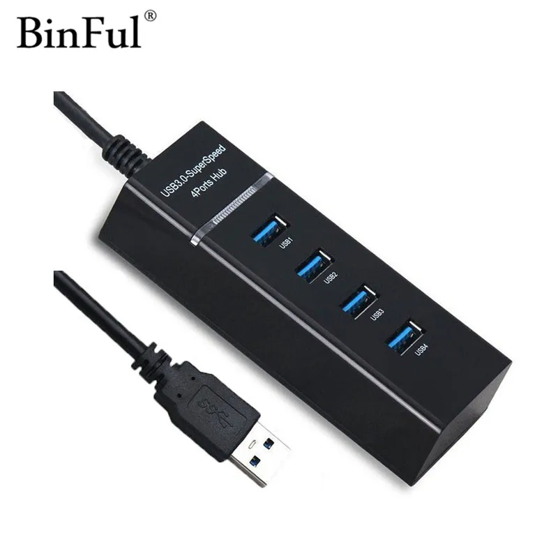BinFul 4 порта USB 3 0 Суперскоростной концентратор разветвитель с интерфейсом зарядки
