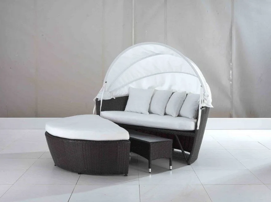 Уличная мебель из ротанга для любой погоды круглая кровать|rattan furniture|round outdoor