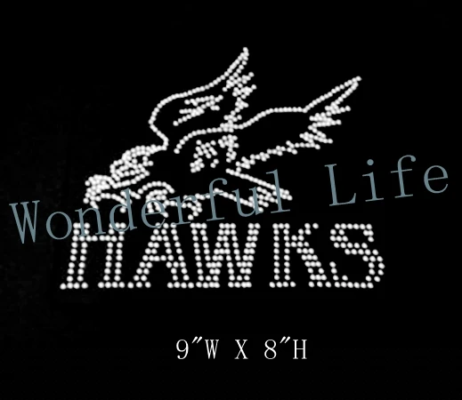 Бесплатная доставка изображения hawks горячей фиксации Стразы термотрансферный