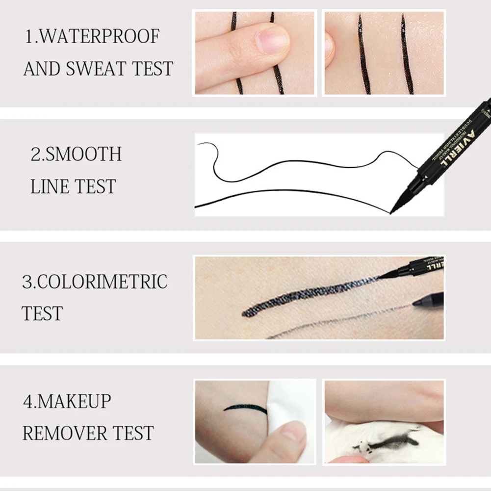 1 шт. водостойкая двухсторонняя черная жидкая подводка для глаз|Тени век и