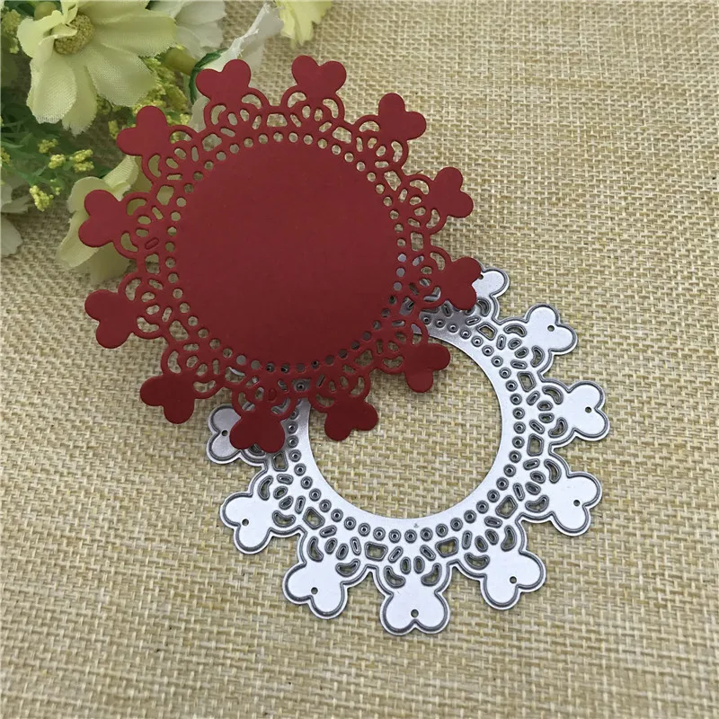 Круглые металлические трафареты Love Heart для изготовления открыток декоративное