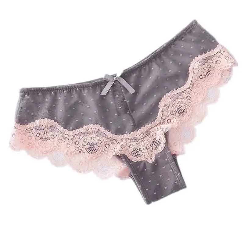 Женские кружевные трусики с низкой талией прозрачные в сеточку плавающей точкой