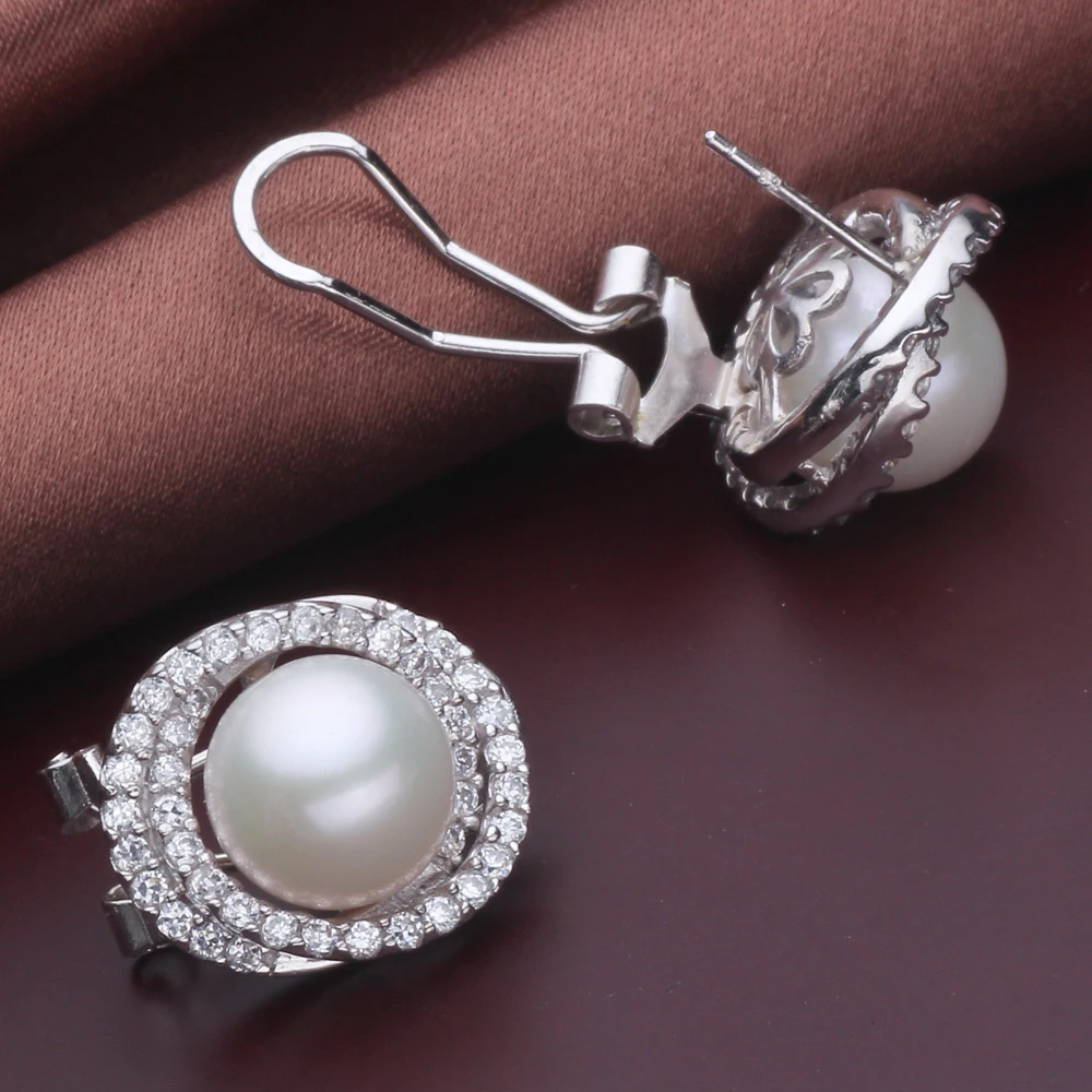 Женские серьги Клипсы из серебра 925 пробы с натуральным жемчугом|earrings dog|earring holder