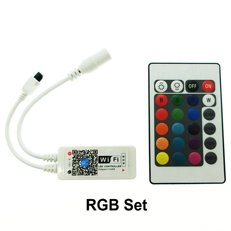 Светодиодный контроллер RGB/RGBW 12 в пост. Тока мини Wi Fi + ИК пульт дистанционного
