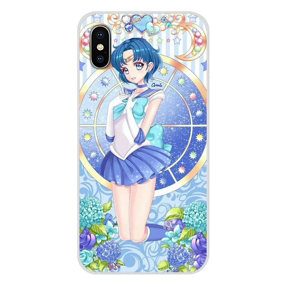 Sailor moon Mercury Flexible For Samsung Galaxy S3 S4 S5 Mini S6 S7 Edge S8 S9 S10 Lite Plus Note 4 5 8 9 TPU Case Covers | Мобильные
