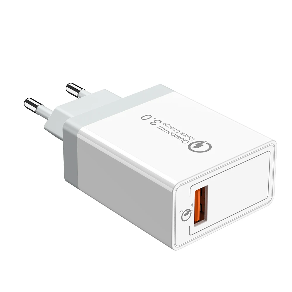 RAXFLY Quick Charge 3,0, USB зарядное устройство для Xiaomi Redmi Note 7, быстрая зарядка, 18 Вт, штепсельная вилка европейского стандарта, настенный usb-адаптер для зарядки samsung iPhone - Тип штекера: White EU Charger