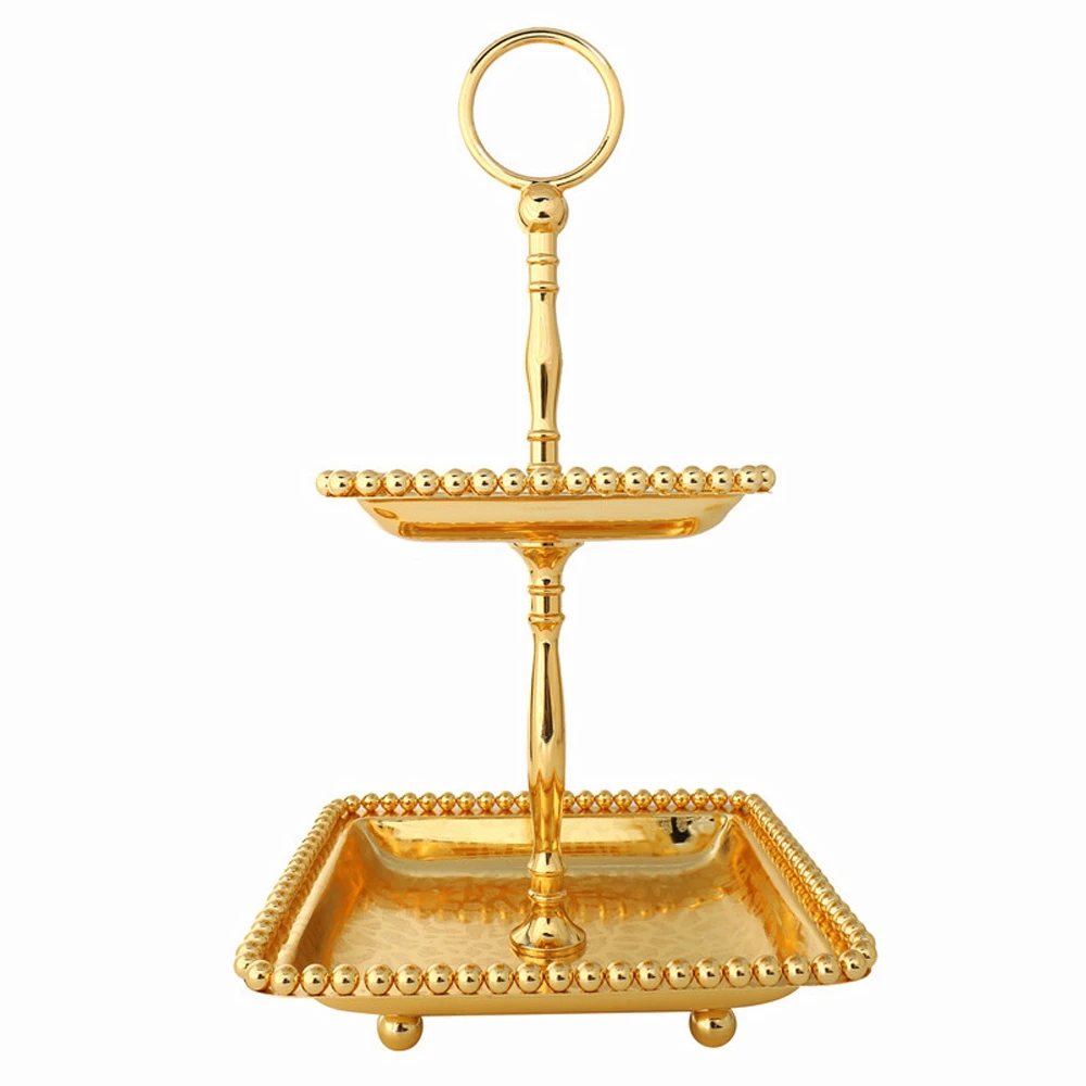 Позолоченный поднос для сушеных фруктов металлическая серебряная тарелка