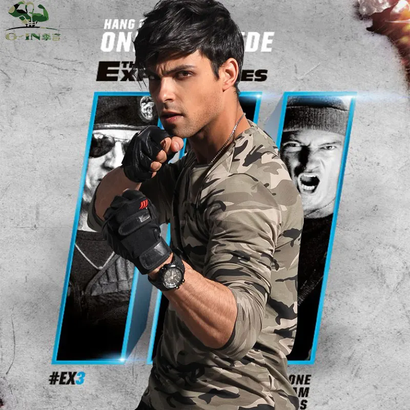 Военные эластичные полосатые камуфляжные футболки с длинными рукавами мужские