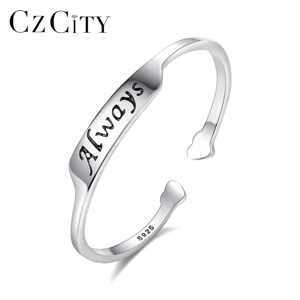 CZCITY Новый Настоящее 925 стерлингового серебра Ретро обещание обручальные кольца