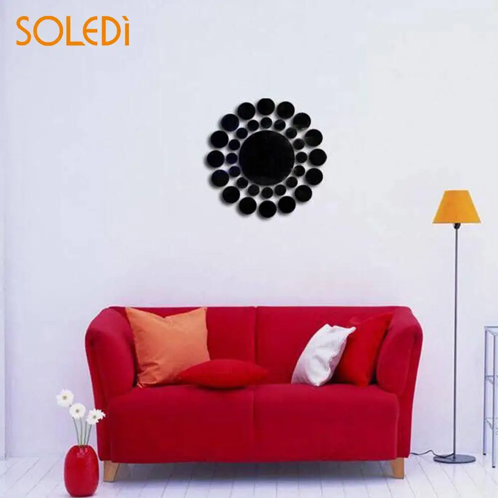 33 шт./компл. акриловые наклейки на стену 3D Зеркало Wall Art Современные круглые Форма самоклеящиеся обои