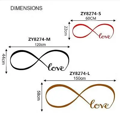 ЛЮБОВЬ Бесконечность Свадебный Декоративный виниловый для спальни Наклейка на