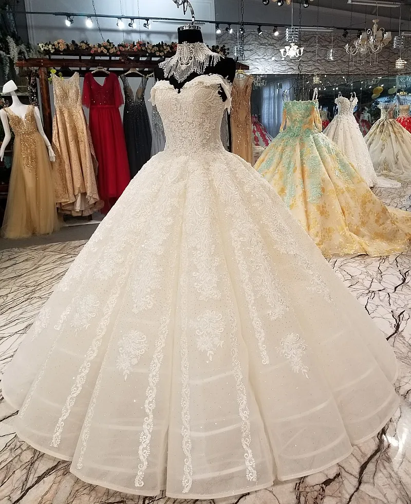 LS01440 бисерное украшение на шею свадебное платье с открытыми плечами открытой