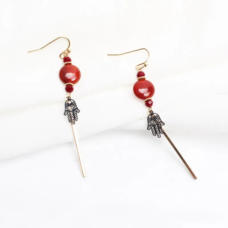 Натуральный камень шаровое женские серьги-подвески jewelry кроваво-красный