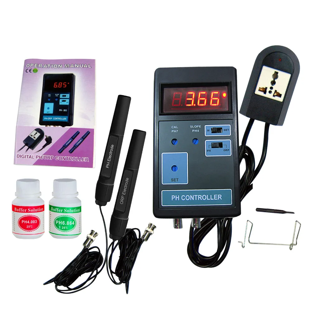 

Digital 2-in-1 pH ORP mV CO2 Controller Meter Aquarium Fish Tank 0.00~14.00PH Range + Switched Socket 110V / 220V