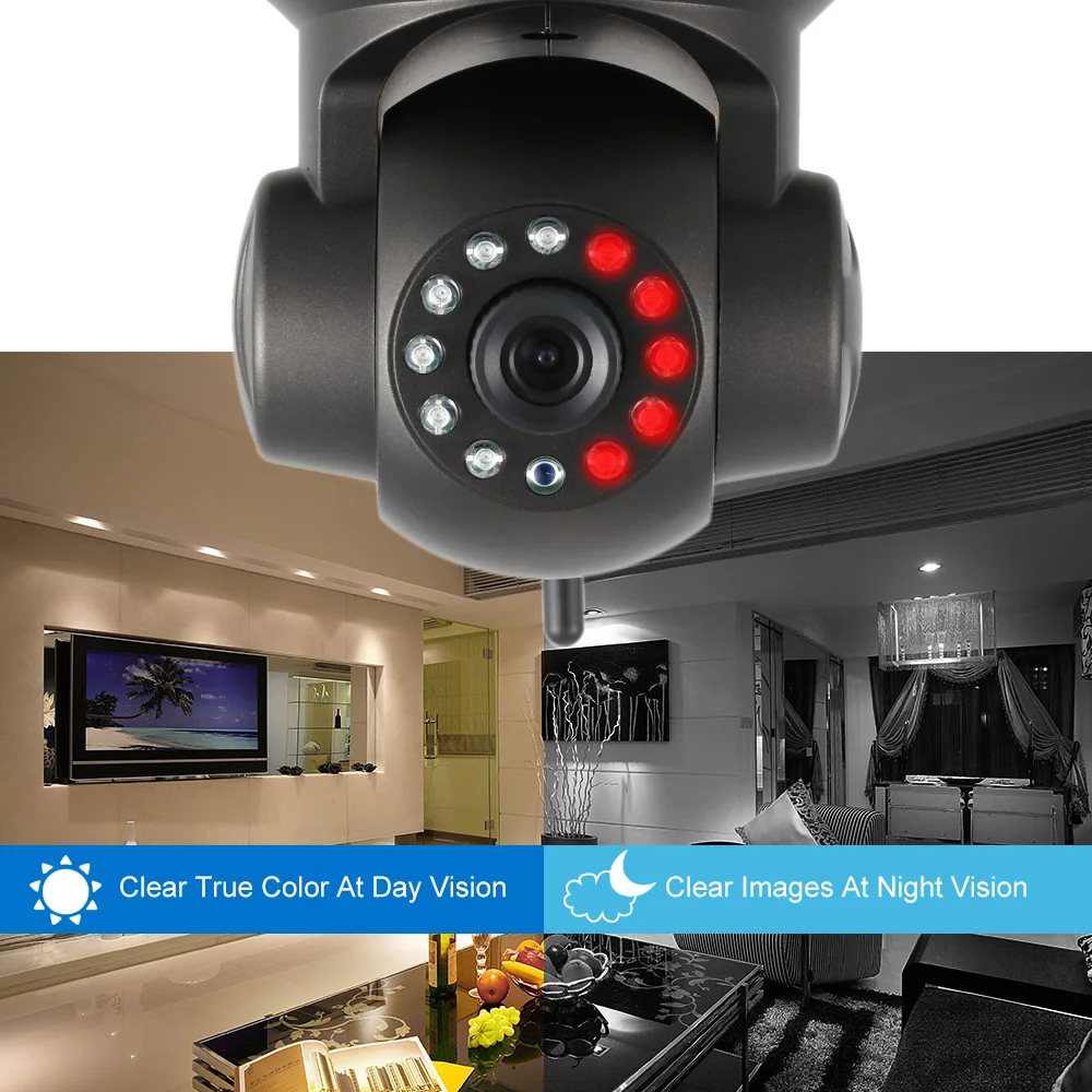 KKMOON HD 720 P Беспроводной Wi Fi Ip камера H.264 P2P P/T ИК Cut Ночного Видения Камеры