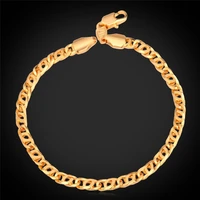 kpop bracelet men women trendy new 21cm chain jewelry yocool chain link bracelet gold color h146