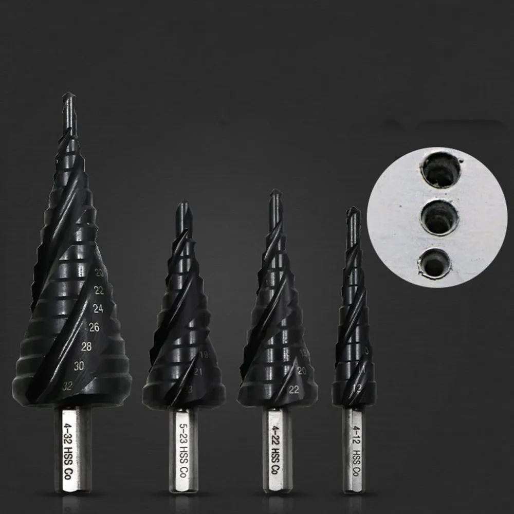 Ступенчатое сверло пагода треугольная паза ручка стальная пластина дрель