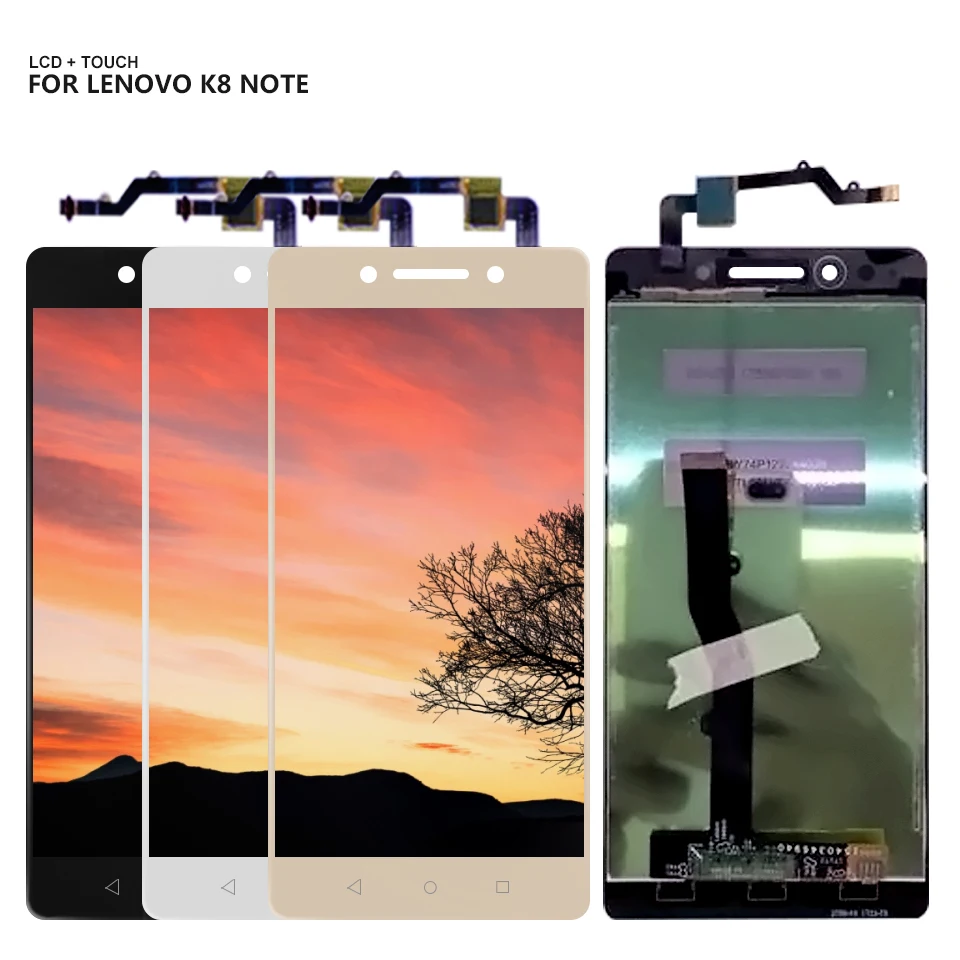 Для Lenovo K8 Note ЖК дисплей сенсорный экран дигитайзер стекло в сборе 3 цвета