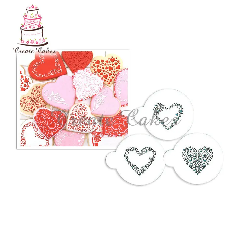 Вихревой День Святого Валентина в форме сердца Форма трафарет для кексов и