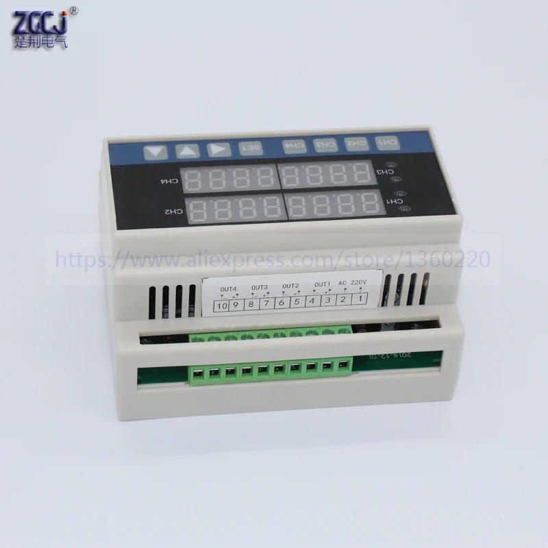 4 канальный цифровой терморегулятор Din термостат с датчиками RS485|temperature controller|digital