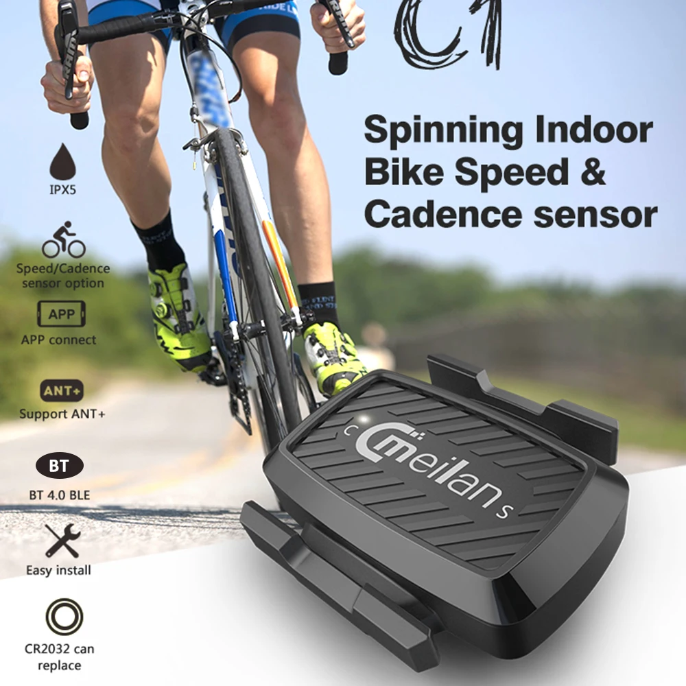Meilan Bike Speed &amp Cadence Sensor C1 BT Spinning Training Waterproof IPX5 Bicycle Speedometer | Спорт и развлечения