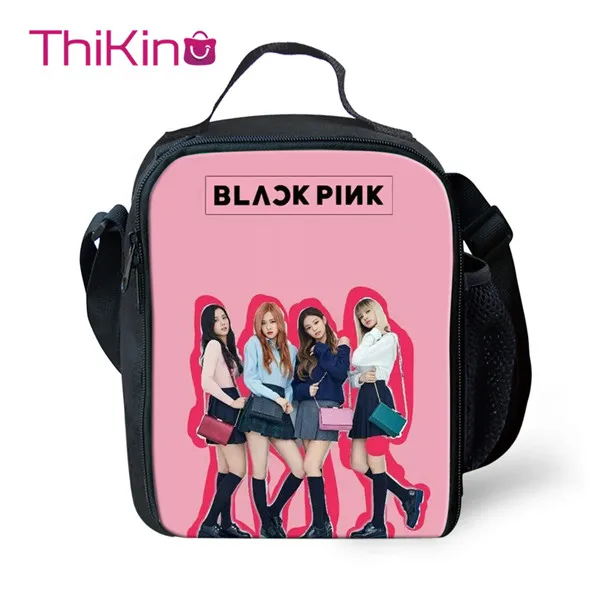 Thikin Blackpink KPop Девушки группа сумки для ланча для девочек подростков Мода портативный кулер мультфильм сумка с узором сумка для пикника - Цвет: CDZHL445G