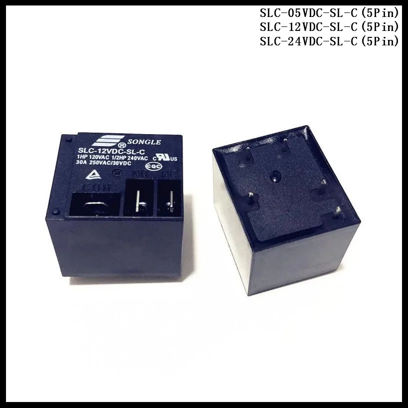 2 шт./лот SONGLE Реле питания SLC-05VDC-SL-C/SLC-12VDC-SL-C/SLC-24VDC-SL-C 5Pin 5В 12В 24В 30А T91 | Обустройство