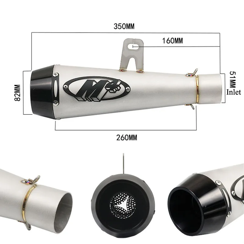 На входе 51 мм глушитель выхлопной трубы мотоцикла M4 гоночный выхлопа GP для Yamaha R6