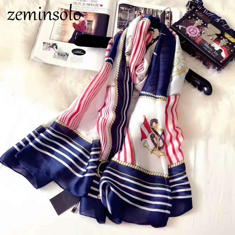 2018 роскошный брендовый женский шелковый шарф модный Мягкий Гладкий летний на