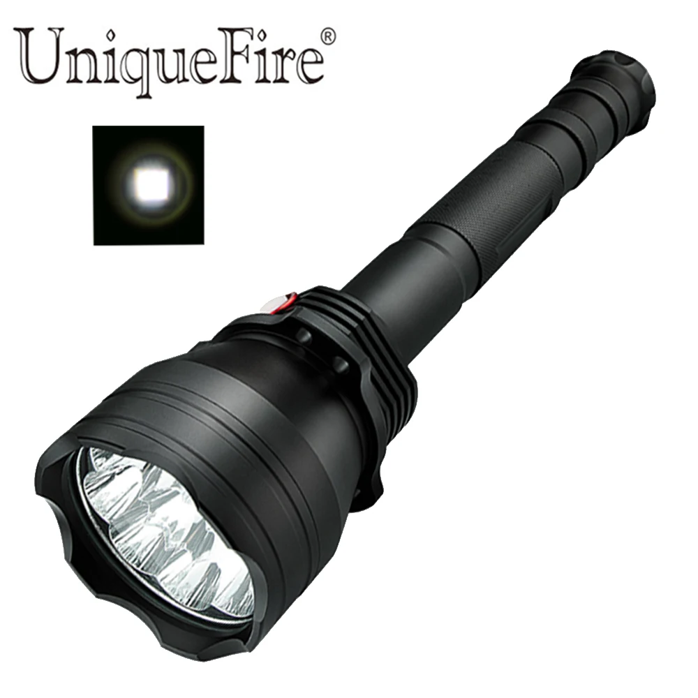 UniqueFire 5 режимов UF T09 9 Led Перезаряжаемый черный фонарик яркий XML 2 факел 4000 8000