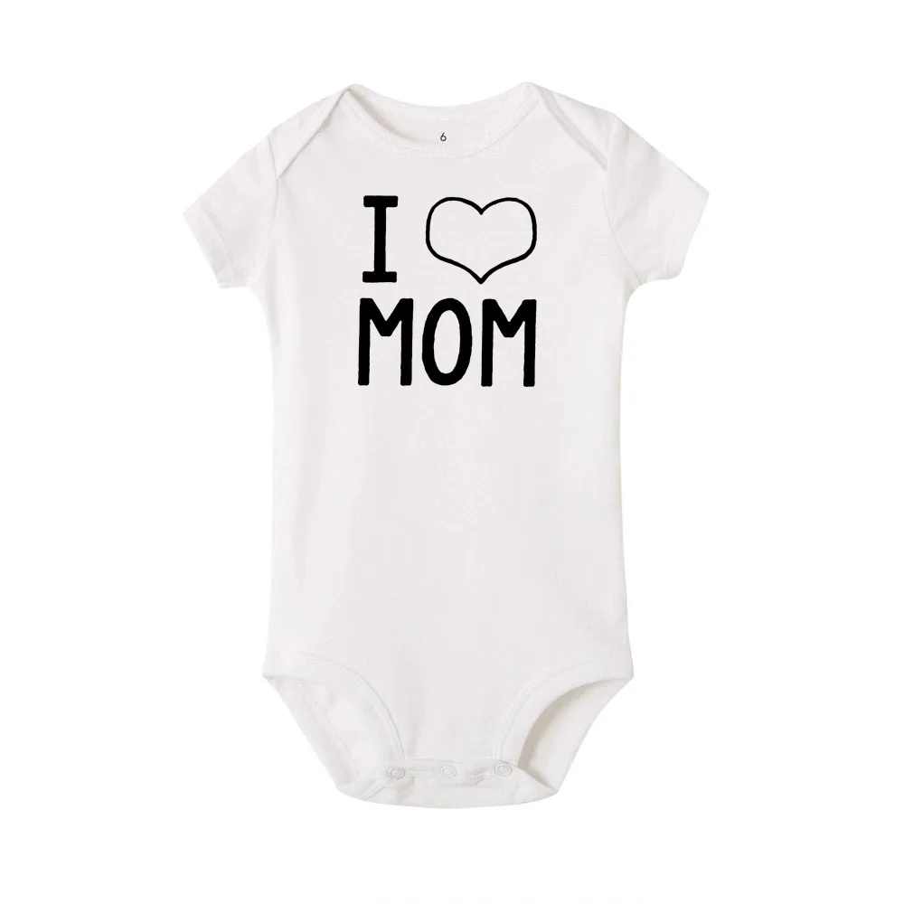 I Love Mom (Я люблю маму и Dad Новинка для новорожденных одежда малышей маленьких