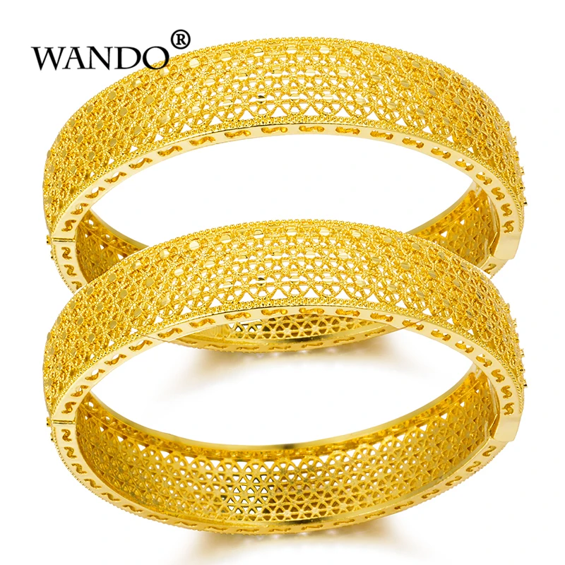 WANDO 2 шт. женский браслет золотого цвета свадебный невесты Дубая Эфиопия