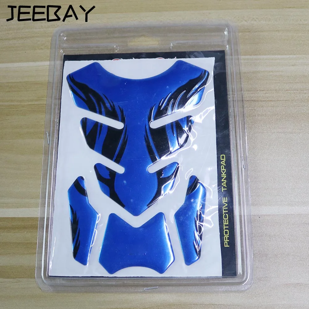 

JEEBAY motorcycle protect fuel tank pad 3D blue universal carbon fiber sticker decals on motocicleta moto racing car accessories