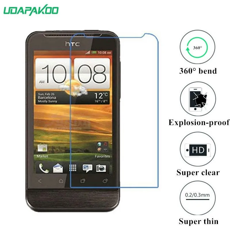 Udapakoo прозрачная закаленная мягкая стеклянная пленка для HTC ONE V/G24/t320e нано