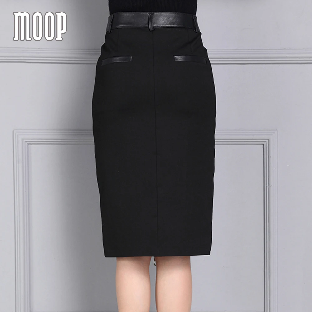 OL style/Черная Женская юбка из натуральной кожи карандаш стрейч овчины faldas jupe saia etek