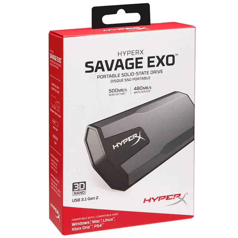 Внешний твердотельный накопитель Kingston HyperX 480 Гб Hdd 960 ГБ 3D NAND USB 3 1 портативный SSD