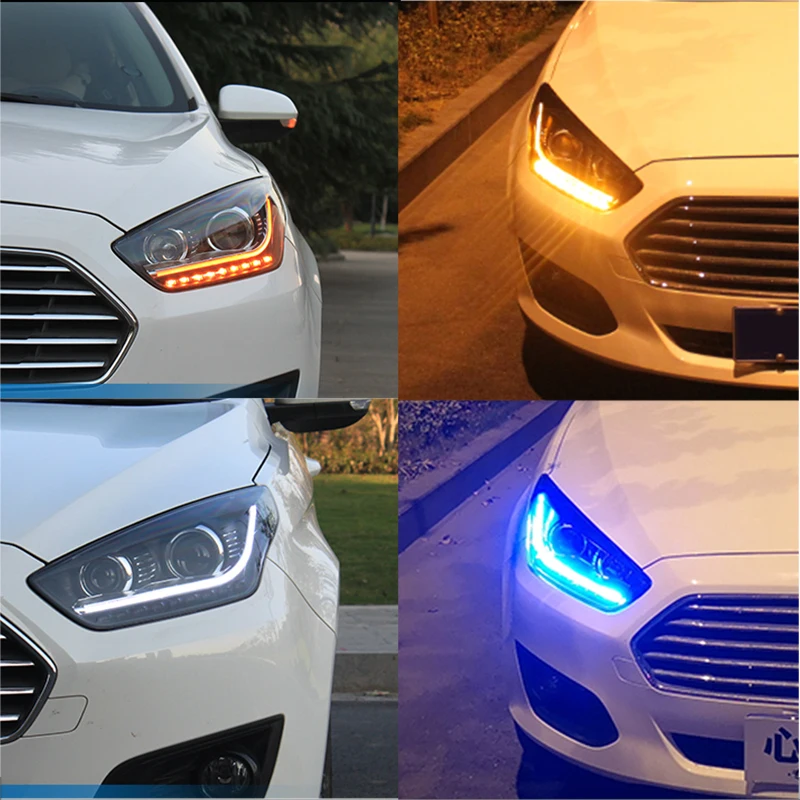 Hlxg светодиодный фары в сборе для Ford Focus ST 2015 2016 2017 HID галогенные лампы подсветка