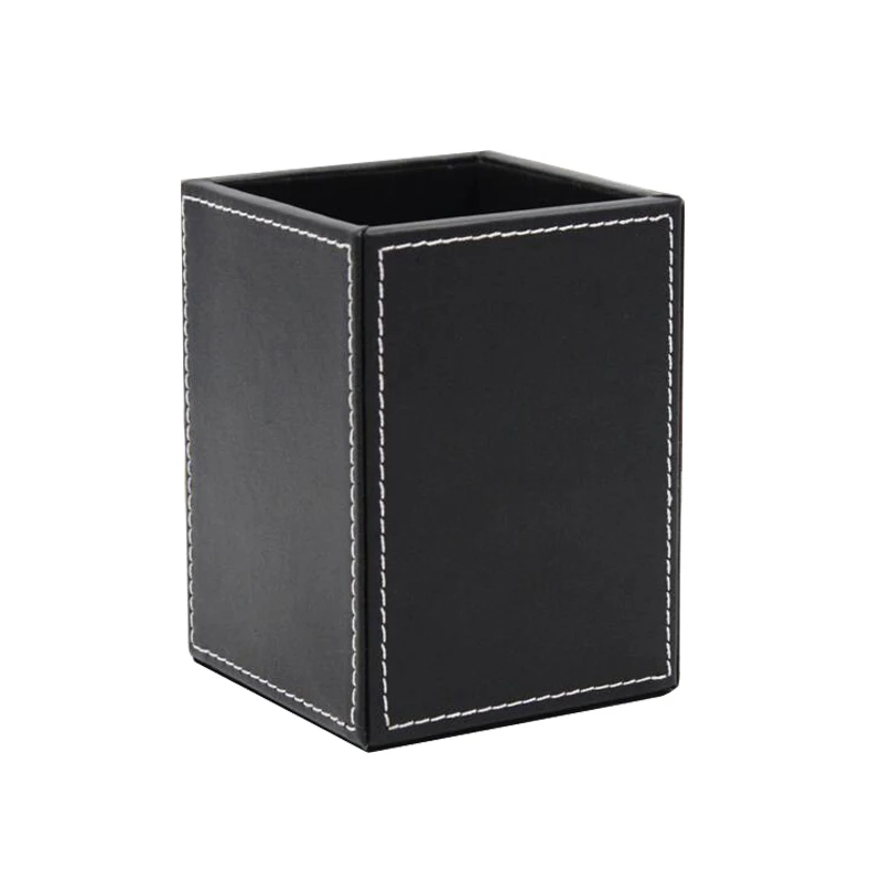 Деловые офисные принадлежности черный кожаный квадратный держатель для