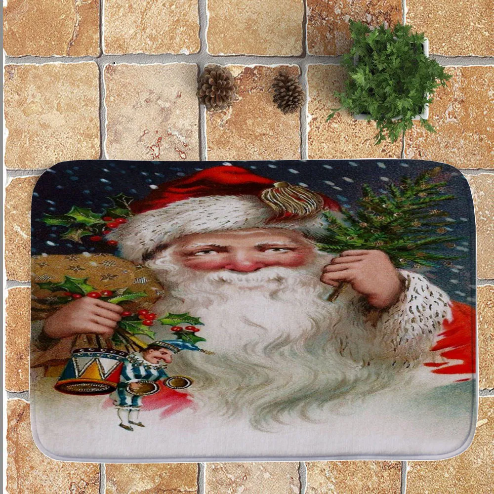 Merry Christmas Придверный коврик Санта-Клаус шаблон письмо пол входная дверь ванной коврик ванна для помещений ковер для дома Nov7