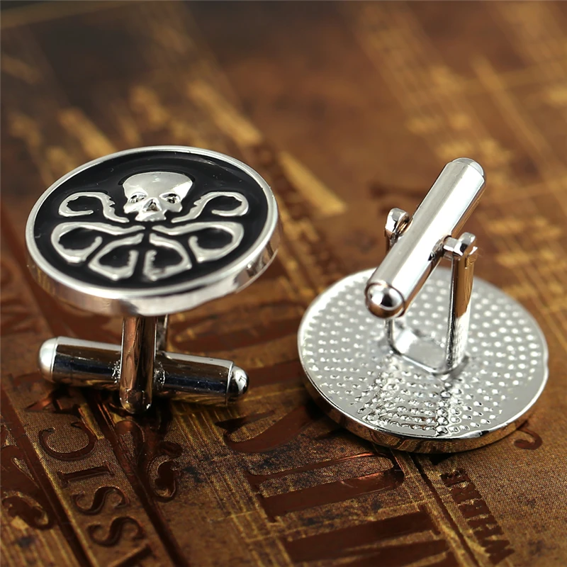 Супергероя Гидра Череп Запонки для мужских рубашек запонки высокого качества
