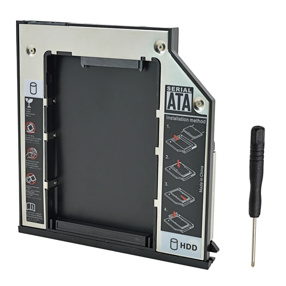 Алюминий SATA 3 0 2nd HDD Caddy 9 5 мм 2 &quotSSD чехол Корпус для жесткого диска Dell E5400 E6400 E6410 E6500