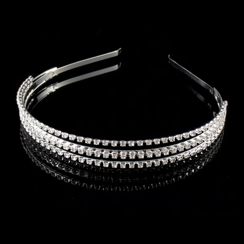 crystal hairband Хрустальные Стразы Принцесса диадема для девушки и повязка в виде короны выпускного вечера невесты ювелирные изделия для волос жемчужная Женская лента для волос для подружки невесты свадьба - Окраска металла: crystal hairband