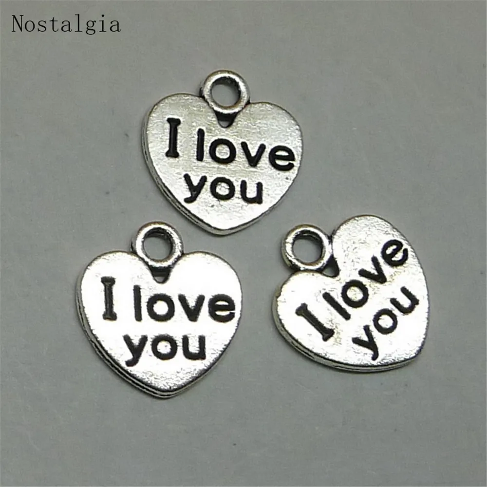 Ностальгия 30 шт маленькое сердце очарование я люблю тебя слова сообщение