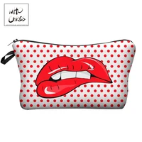 who cares makeup bags organizers women cosmetic bag printing red lips toiletry kit handbags pouchs for travel accessorie