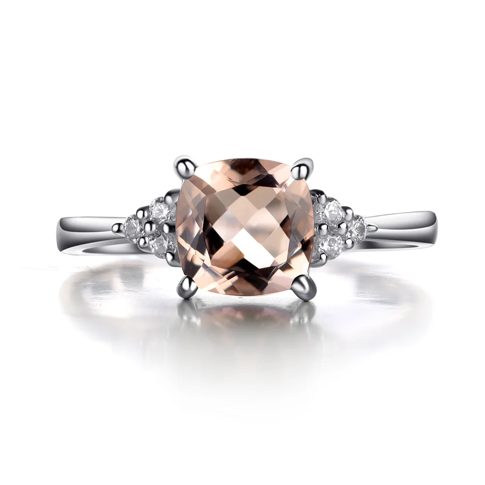 Женское кольцо из серебра 925 пробы с натуральным морганитом|ring for|rings for womenmorganite