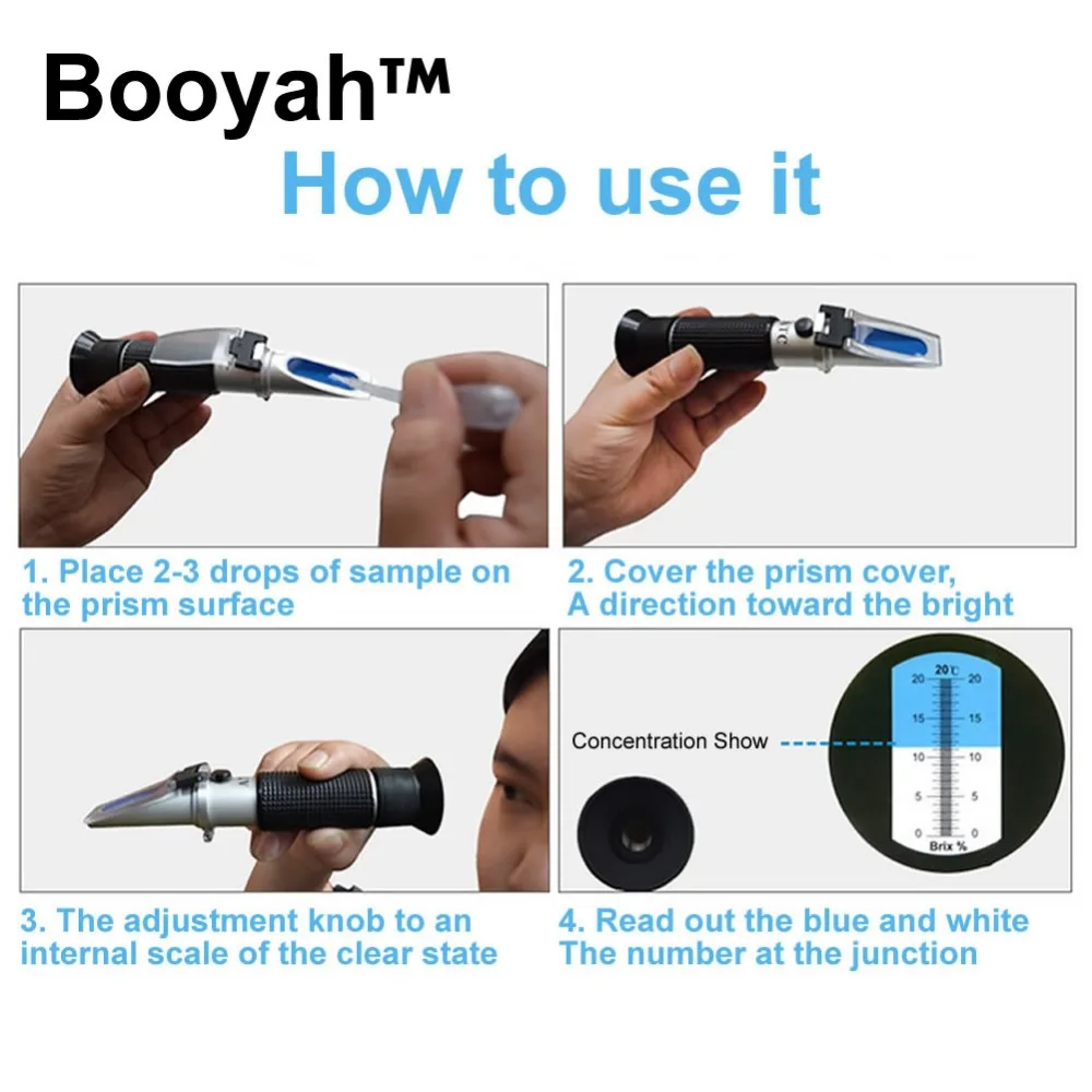 Рефрактометр для эмульсии Booyah 0-15% высококачественный ручной тестер резки с