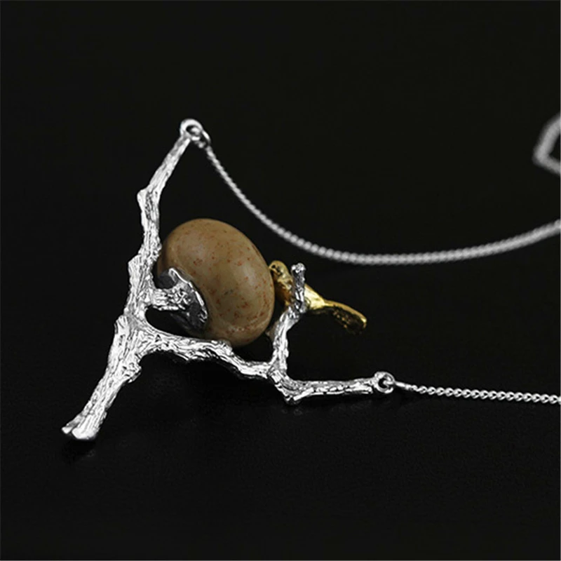 Lotus Fun реальные стерлингового серебра 925 природных ручной Fine Jewelry retray птица