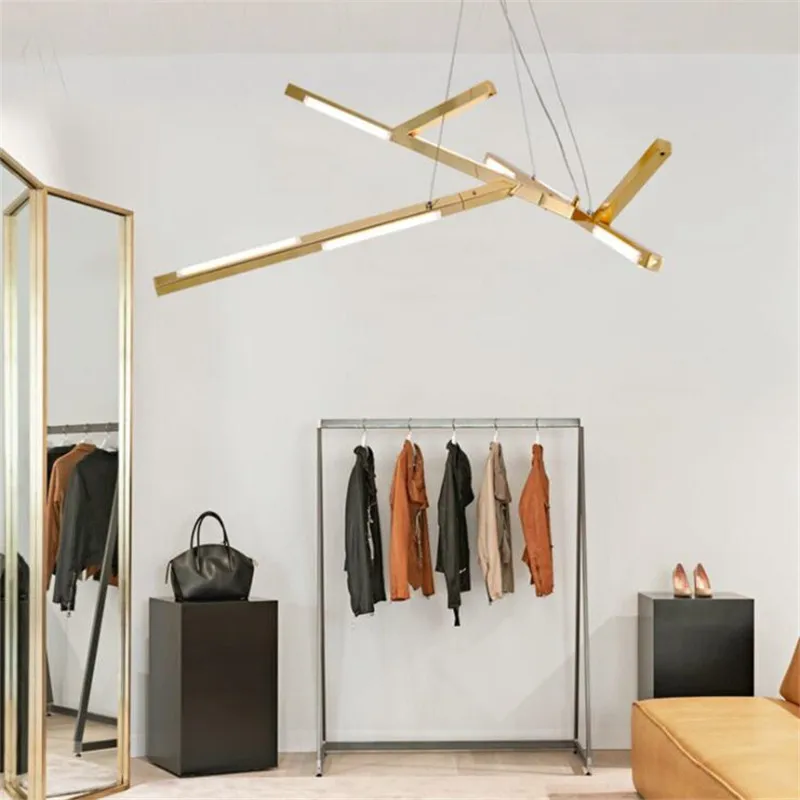 Пост современный роскошный золотой железной ветки Led подвесной светильник для