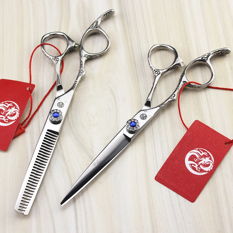 6 дюймов левая рука клуб ручка ПЭТ прямо Истончение Scissor Clipper сдвига грумера поставщик острое лезвие высокое качество